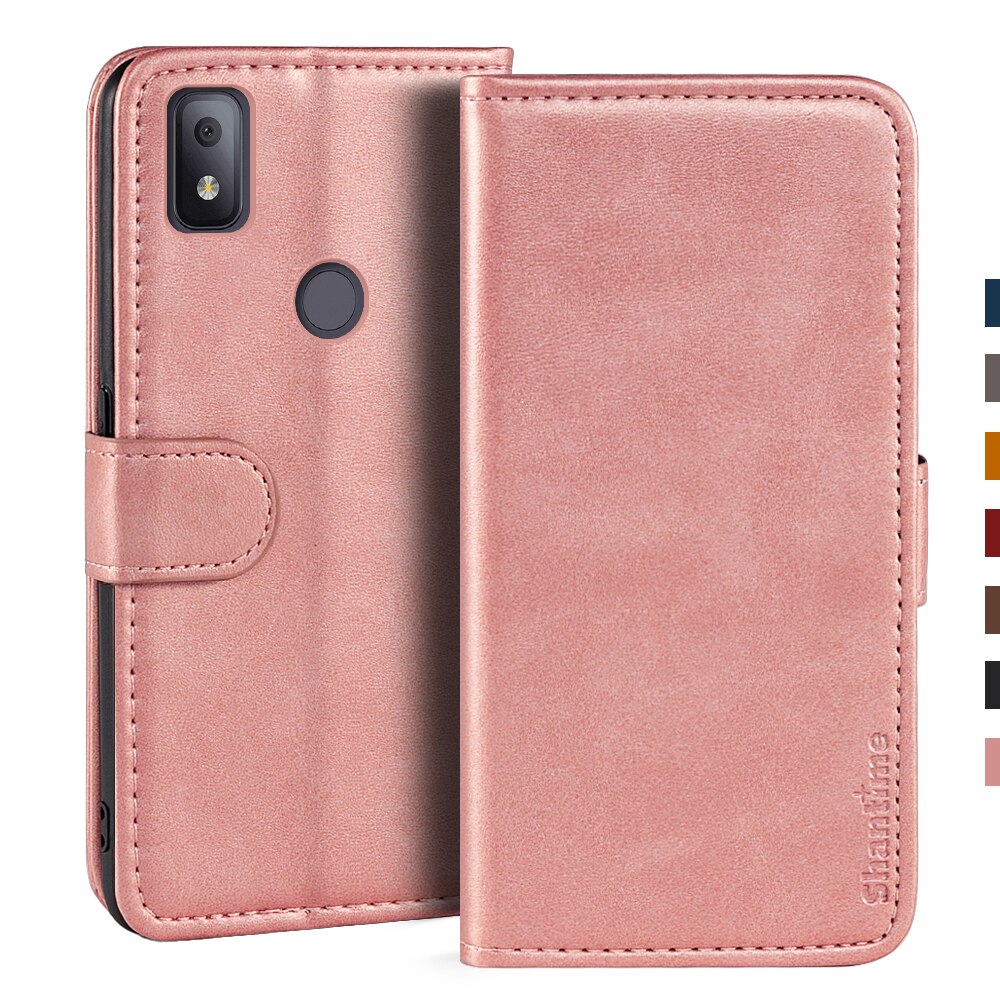 Case For T-Mobile Revvl 4 Case Magnetic Wallet Leather Cover For T-Mobile Revvl 4 Stand Coque Phone Cases: Rose gold