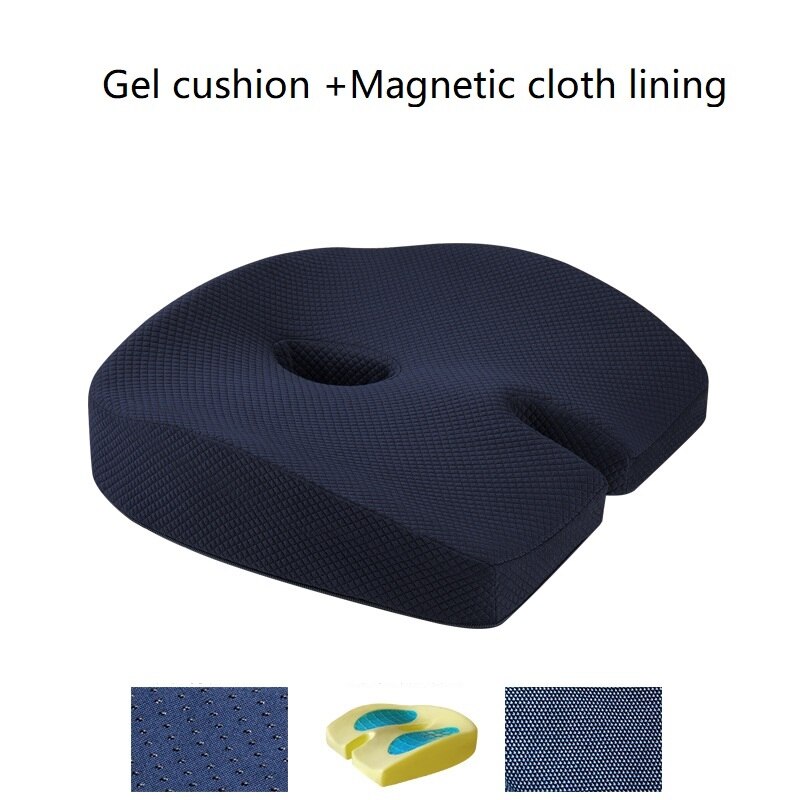 Cojín de ciática para asiento de coche, almohadilla ortopédica antideslizante para sentarse, alivio del dolor de hueso trasero, espuma hueca, cojín para elevar: blue gel cushion