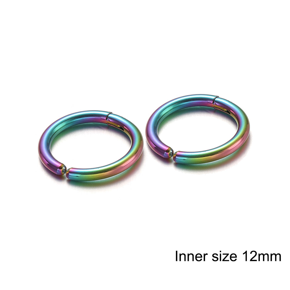 6 uds. De acero inoxidable sin agujero, pendientes con Clip, aros sin perforación, pendientes para mujeres y hombres, pendientes Piercing, joyería: Chapado en zinc azul
