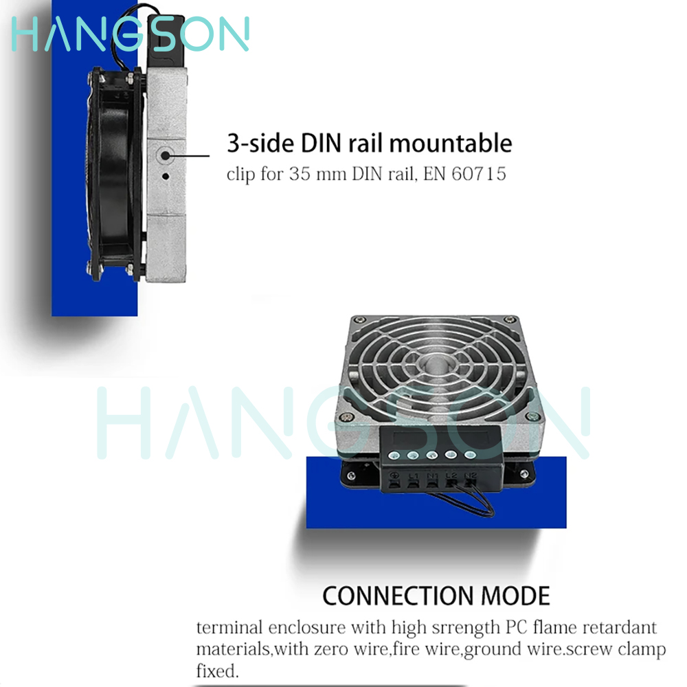 PTC Elektrischer Heizlüfter für Schrank, 100 W, 150 W, 200 W, HVL 031, kompakte industrielle Aluminiumgussheizung für Schrank