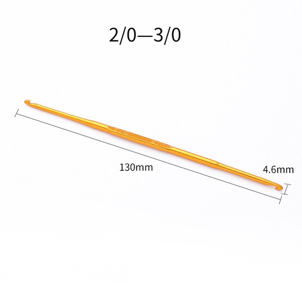 Ganchos de ganchillo de doble extremo, agujas de ganchillo doradas, agujas de tejer para suéter, tejido artesanal, herramienta de ganchillo hecha a mano, 1 piezas: Verde militar