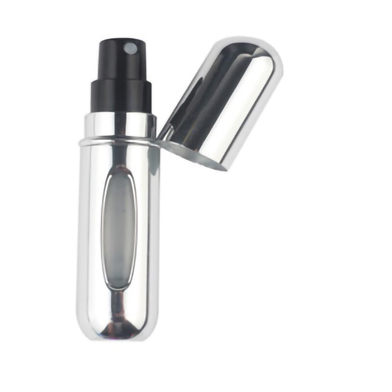 5ml Travel Accessories organizer Mini Refillable Perfume Bottle Canned Air Spray Bottom Pump Perfume Atomization for Travel need: Bright silver