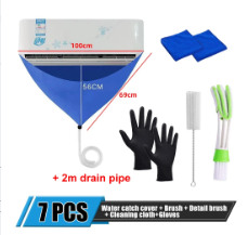 Kit de cubierta de limpieza de aire acondicionado, bolsa de limpieza a prueba de agua y suciedad para herramientas de limpieza de aire acondicionado montadas en la pared del hogar: Multicolor