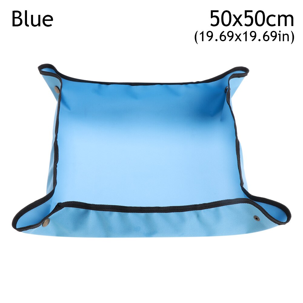 Pflanzung matt PE Saftigen Blumenerde matt Wasserdichte wiederverwendbar Blume Gartenarbeit Matten Umpflanzen Faltbare Pad draussen Zubehör: Blau 50x50cm