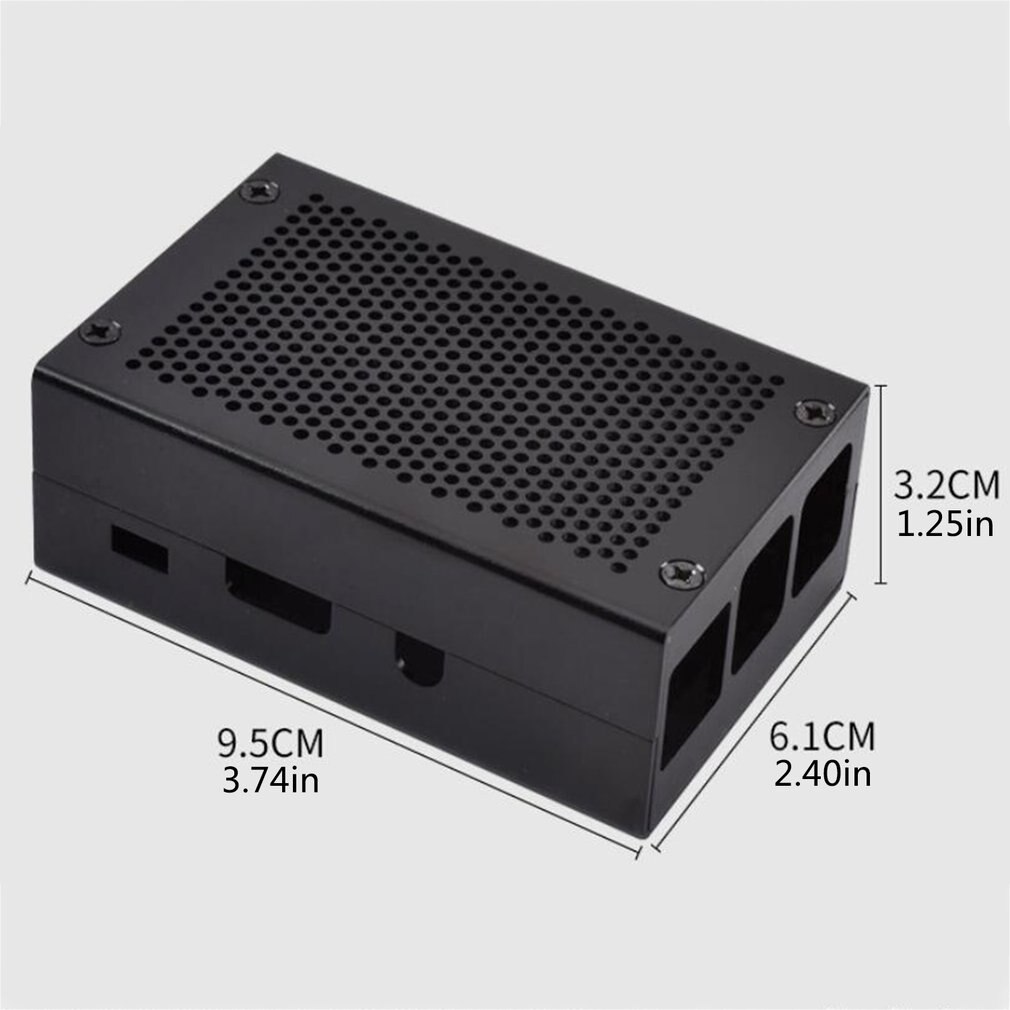 For Raspberry Pi 3 Model B+ Aluminum Case Black Case Metal Enclosure for RPI 3 Model B Compatible For Raspberry Pi 3 Model B