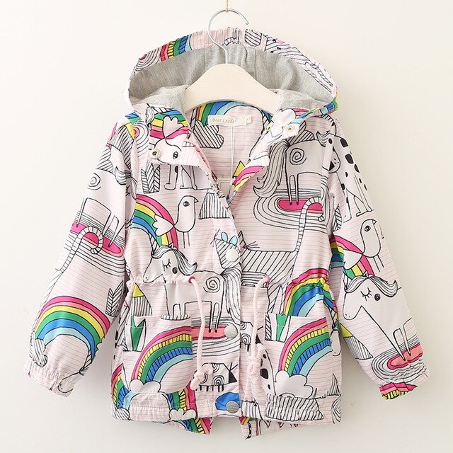 Ours Leader filles manteaux printemps enfants vestes hiver coupe-vent Floral fille vêtements à capuche vêtements pour enfants doux enfant tenues: AZ1062 Multi / 4T