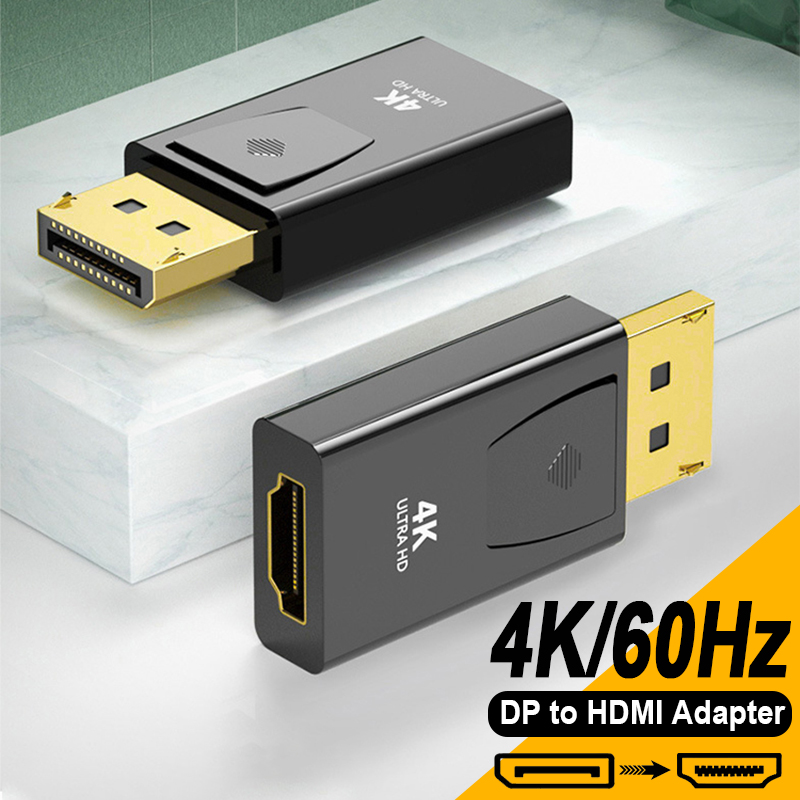 Adaptador 4K DP a HDMI macho a hembra, convertidor Displayport a HDMI, puerto de visualización a conector Compatible con HDMI para Monitor de PC