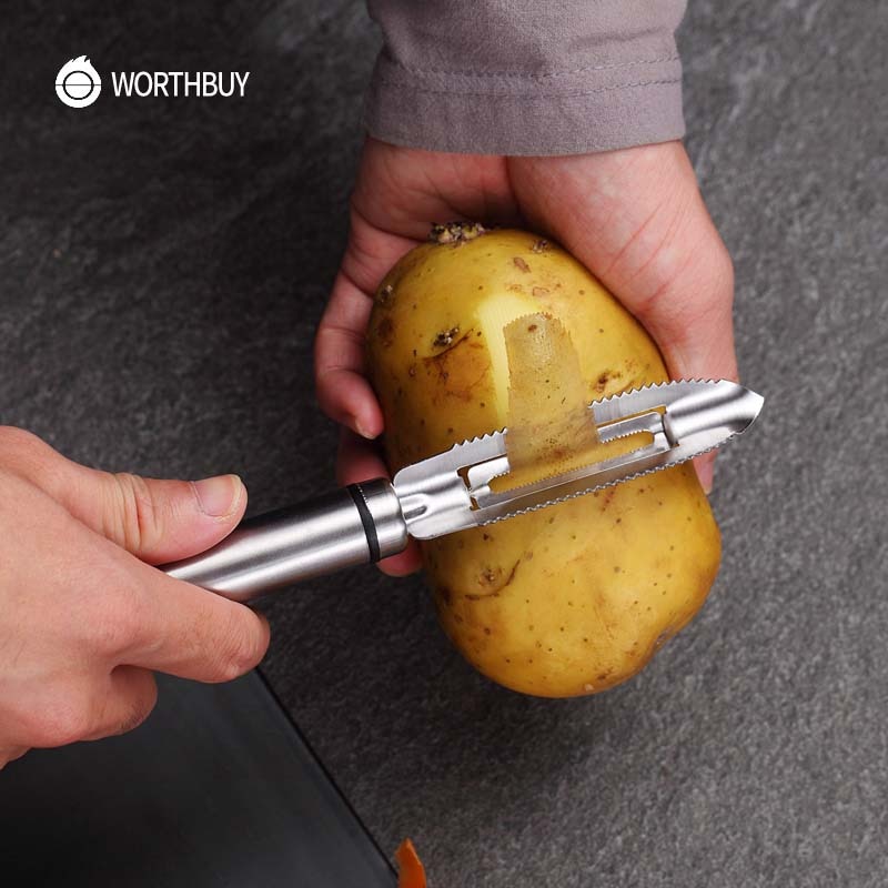 WORTHBUY Multifunctional Fruit Vegetable Peeler Stainless Steel Fish Scale Remover Kitchen Vegetable Tools Carrot Potato Peeler