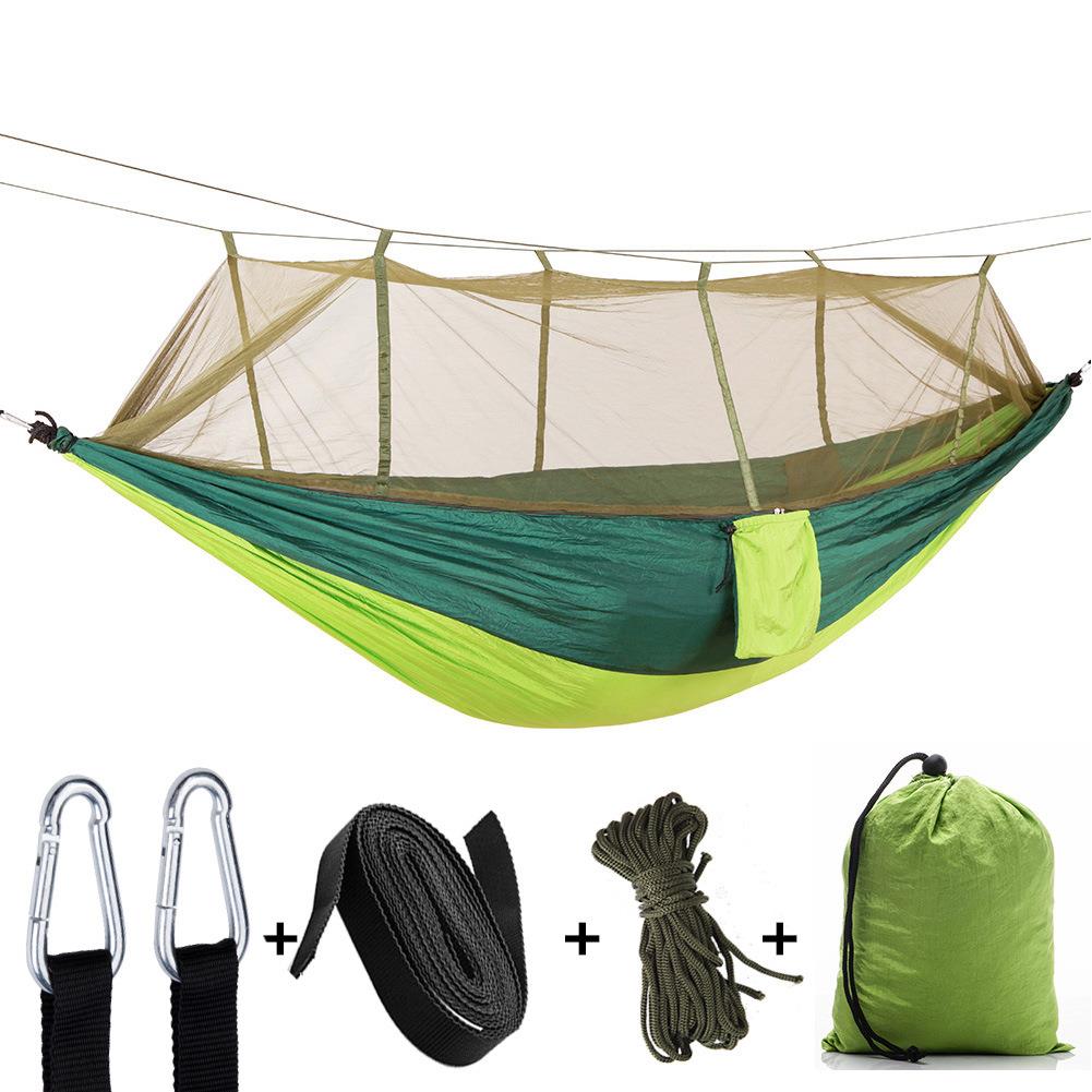 4 färg nylon myggnät tält hängmatta robust hängande camping tält soffa hållbar praktisk gung hängande säng resa utomhus: Färg a