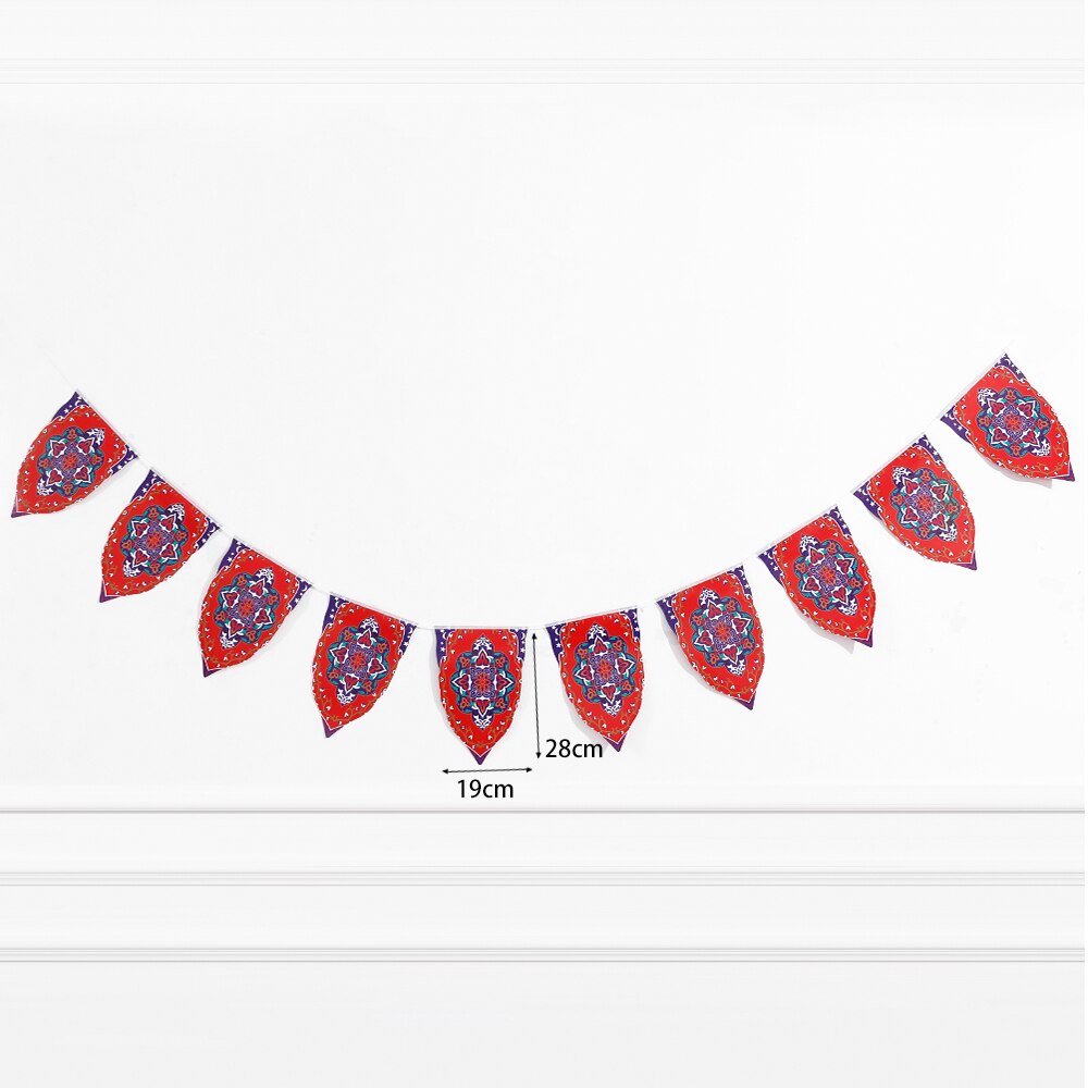 Eid Mubarak Paper Banner Wall Hanging Ramadan Kareem Paper Garland EID Flag Festival Bunting Islamic Muslim Mubarak Decoration: style 4