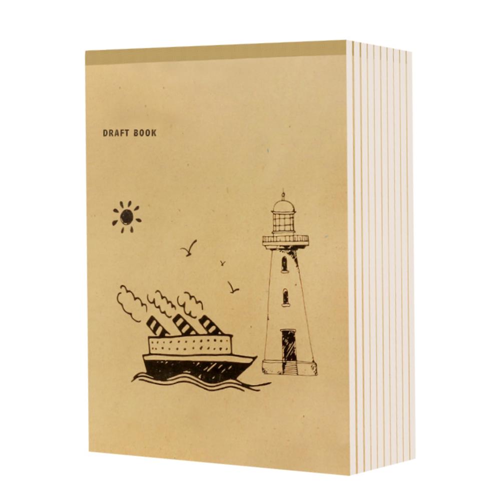 A4 Notebook Blank Inner Page Graffiti Draft Sketchbook Thickened Beige Paper For Sketching Note Painting 40 Pages