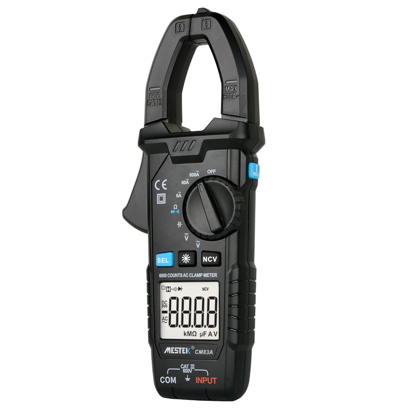 Digital Clamp Meter 600A AC Current AC/DC Voltage Ohm True RMS Auto Range VFD Capacitance NCV Tester Ammeter Multimeter