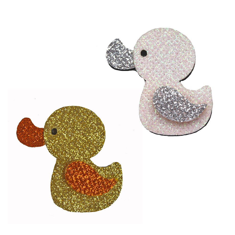 10 pçs glitter pato felts para diy bebê menina acessórios kawaii clipes de cabelo animal crianças headwear remendos: MULTI