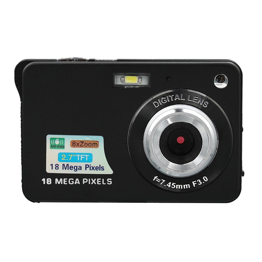 Portable Digital Camera 2.7 Inch Ultra-thin 18 MP Hd Digital Camera For Children Students Camera Video Camera Birthday Best: Black