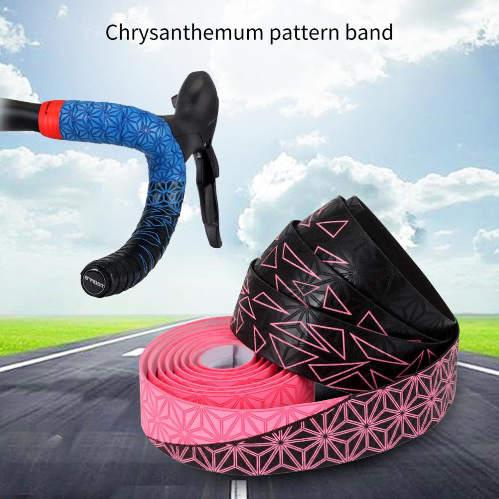 Reliable Elastic Skin-friendly Chrysanthemum Pattern Road Bike Handle Bar Wrap Handlebar Tape Handle Bar Tape 1 Pair