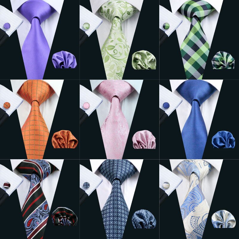 40 Stijlen Mannen Stropdas 100% Zijden Dassen Jacquard Geweven Gravata Barry.Wang Stropdas Zakdoek Manchetknopen Sets Voor Wedding Party Business