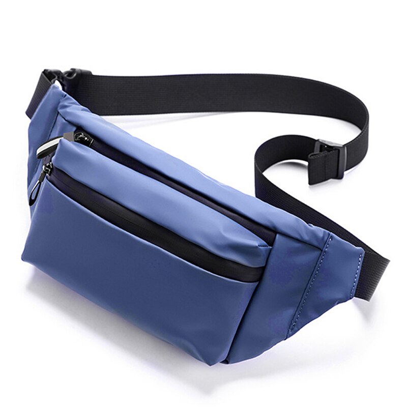 Waterproof Man Waist Bag Chest Pack Outdoor Fitness Crossbody Bag Casual Travel Male Bum Belt Bag Bolsos 2022: blue