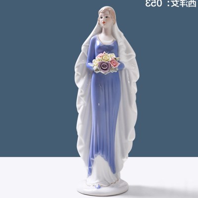 Decoración moderna para el hogar, artesanía de cerámica, figura de chica bonita, estatua, adornos europeos, vitrina de exhibición,: Multicolor