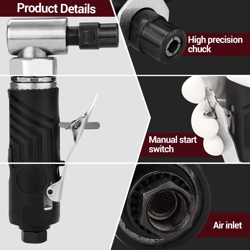 2-Inch Angle Sander 90 Degree Grinder Mini Air Grinder Tool Great Grinding Gas Polishing Machine Polisher Cleaning Tool