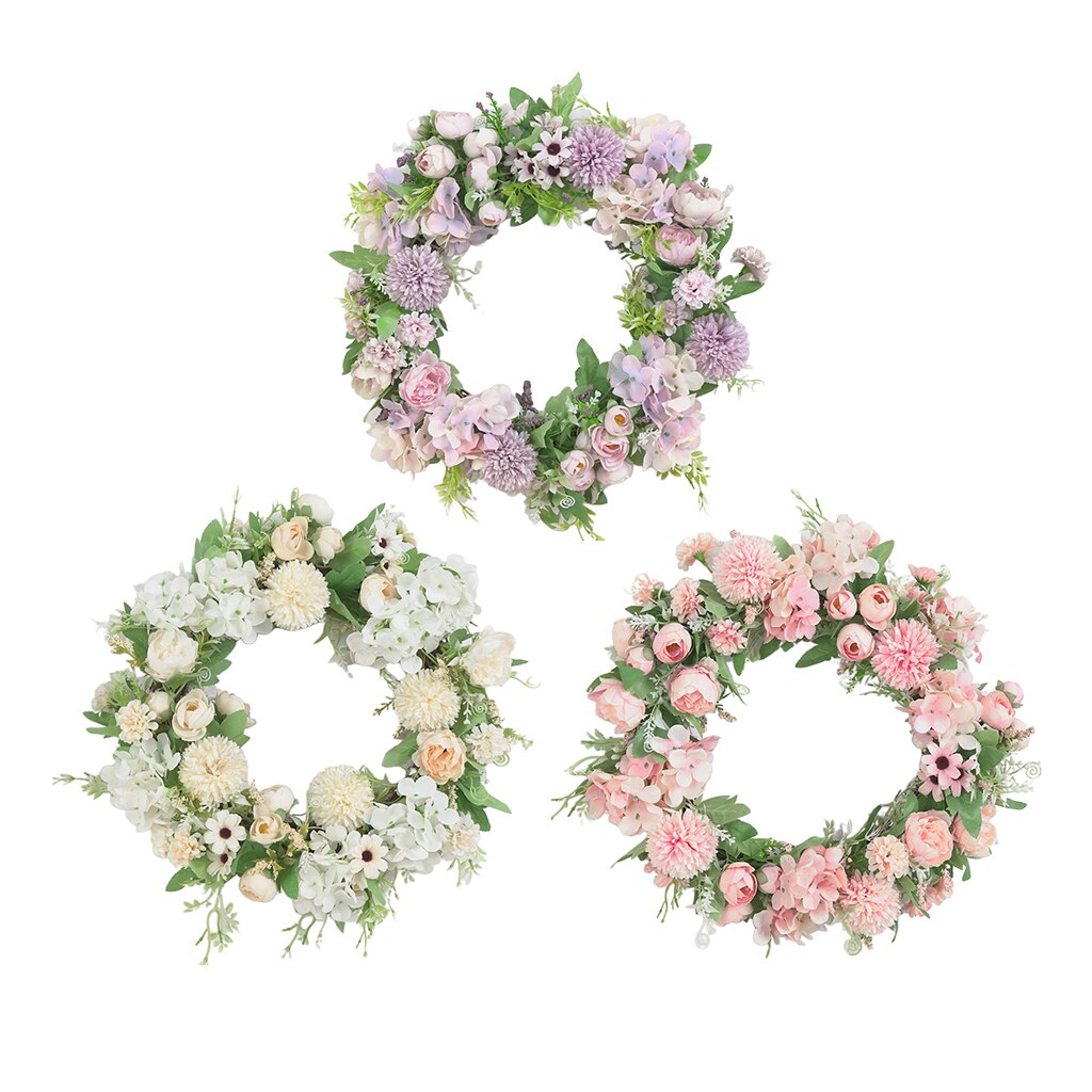 Wreath Flowers Artificial Rose Flower ,Door Wreaths Outdoor,Wreath Spring Summer