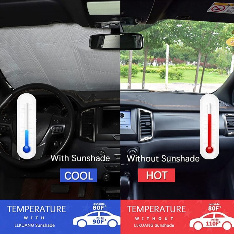 Windshield Sunshade Kit For Ford Ranger Car Front Window Sun Shade Foldable Sun Visor Cover Accessories, 6PCS