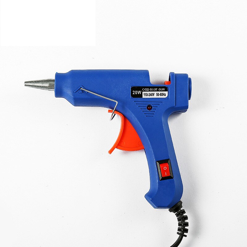 Hoge Temp Heater Melt EEN Hete Lijmpistool 20W Reparatie Tool Heat Gun Mini Gun EU/ONS Gebruik 7mm Lijm Sticks Optionele Base: Blue / EU