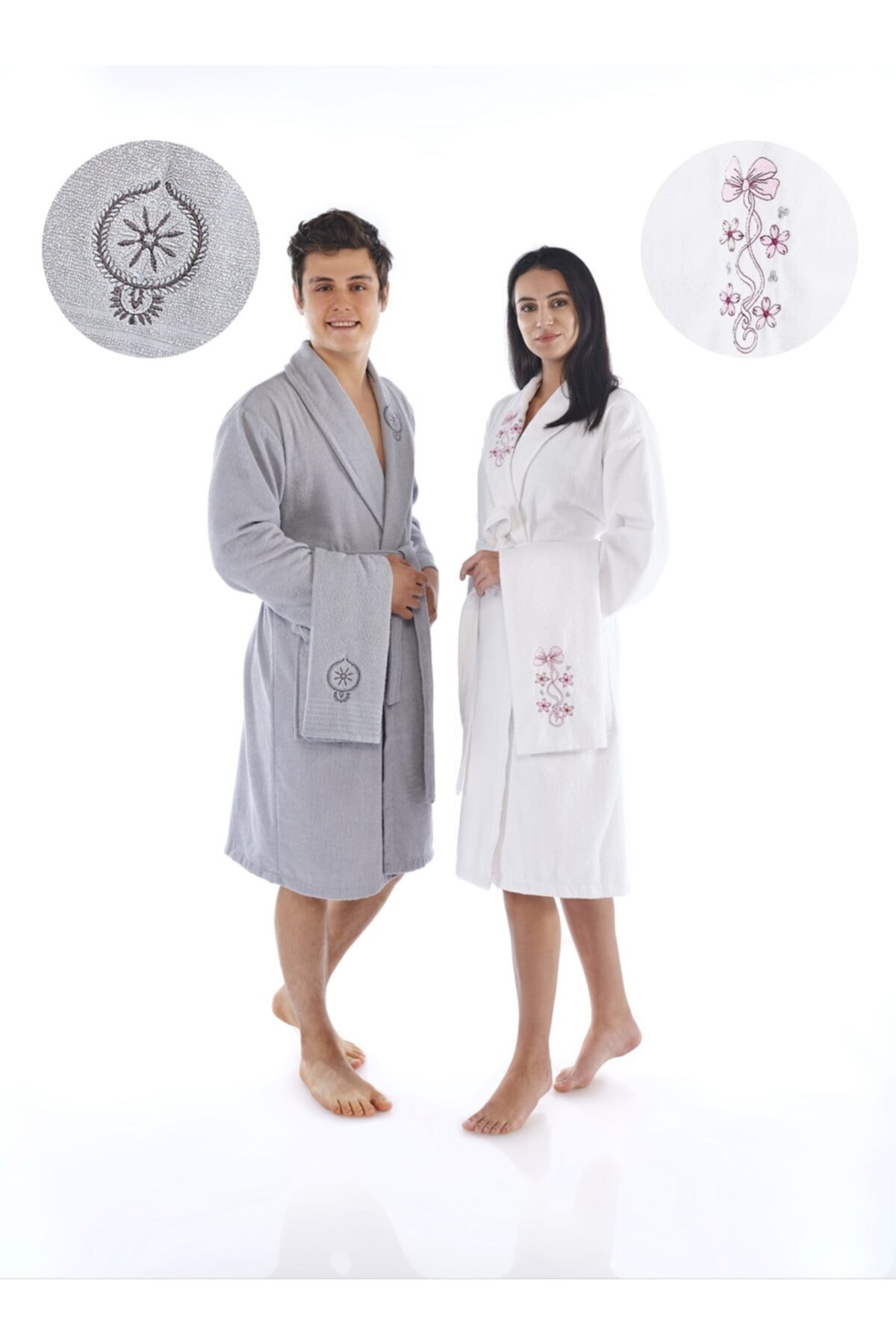 Citroen Lente Geborduurde Familie Badjas Set - Вышитый Семейный Халат Citroen Lente