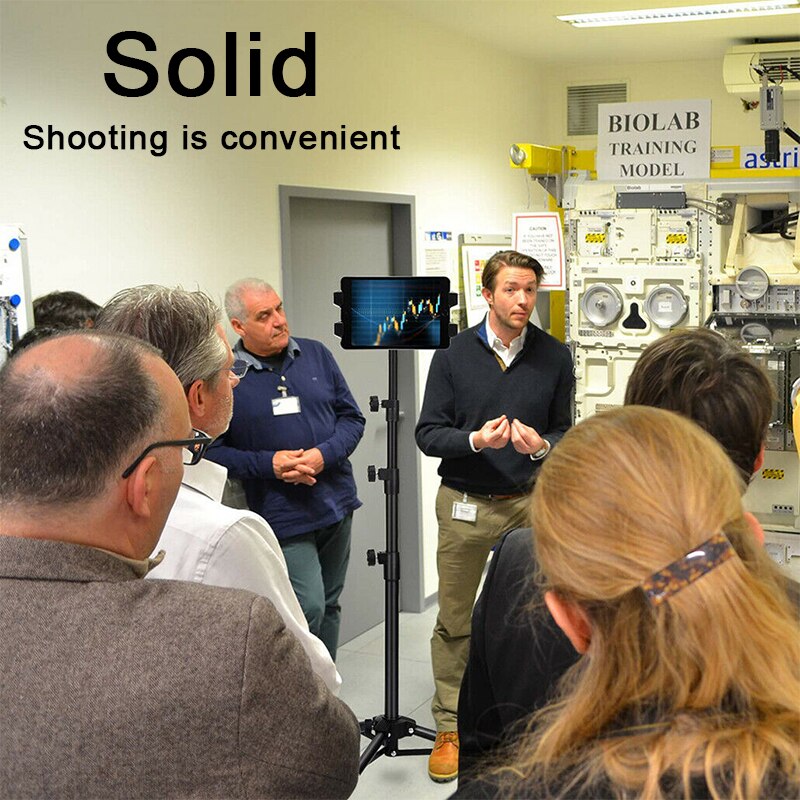 Black 360 Degree Rotary Adjustable Tablet Tripod Floor Stand Universal Tablet Holder Mount Tablet Tripod Floor Stand