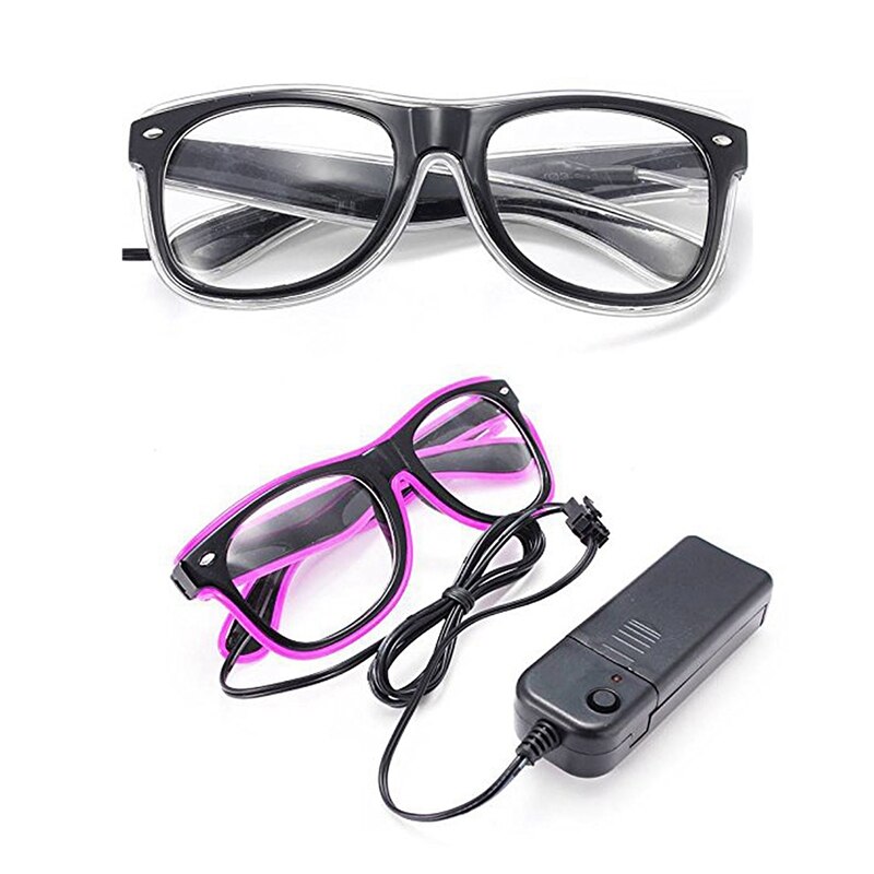 2 Pcs LED Light Glasses Party Toy Glasses - Ice Blue & Purple