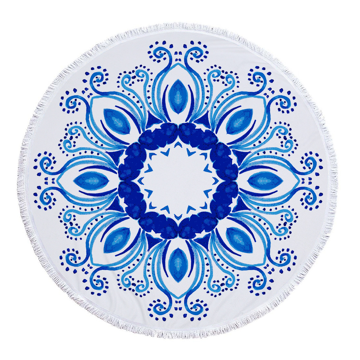 Serviette De Plage ronde en microfibre | Feuilles d'ananas, Selva chiffon éponge imprimé, avec pompon, tapis De Yoga: 10