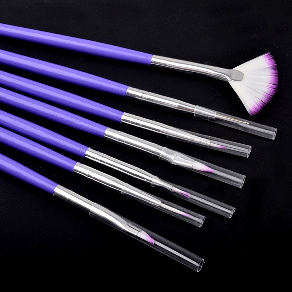 7 Uds pincel delineador de manicura punteado de abanico acrílico constructor pintura dibujo de cristal tallado pluma UV Gel manicura herramientas Sets 109