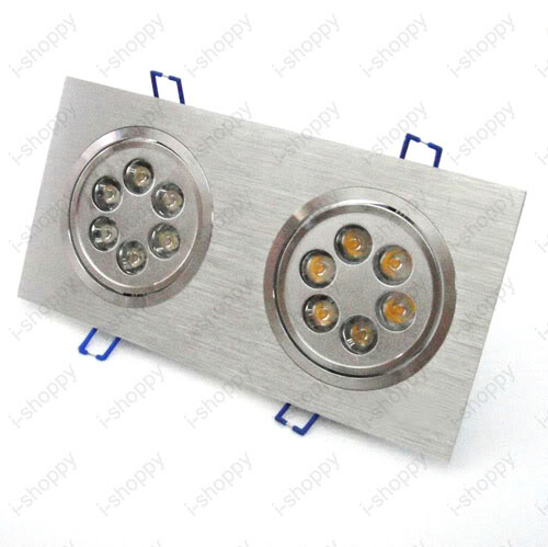 High Power 6W/10W/14W/18W/24W Rectangle LED Ceiling Light Fixture Dual-Head Lamp Dimmable/Not Living Room Silver Shell