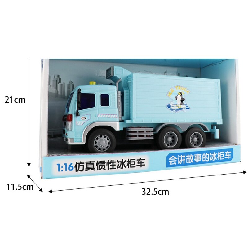 Wenyi container lastbil fryser lastbil transport lastbil udvidelse lastbil lyd og let legetøj inerti engineering køretøj
