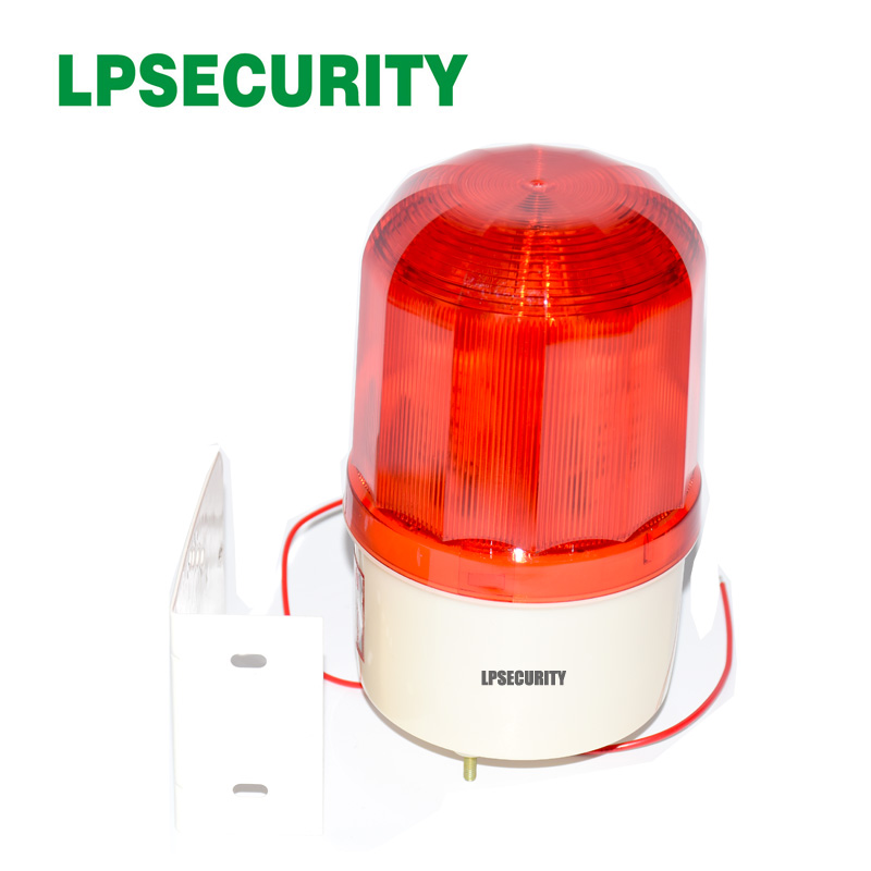 LPSECURITY waterproof outdoor LED lamp beacon red alarm flashing 90dB siren strobe for gsm home alarm system