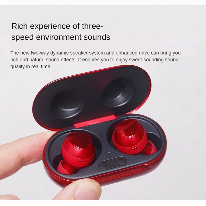 R175 intelligens trådlöst bluetooth headset vattentätt touch sport hörlurar brusreducering med laddningsbox