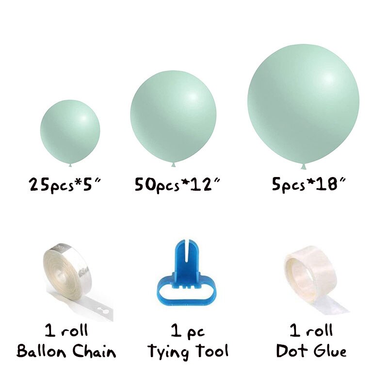balloon arch kit ballonnenboog Pastel Blauwe Ballon Garland Arch Kit Romantische Bruiloft Decoratie Ballonnen Christmas Decor Party Baby Shower Verjaardag Accessorie: 1maca seafoam