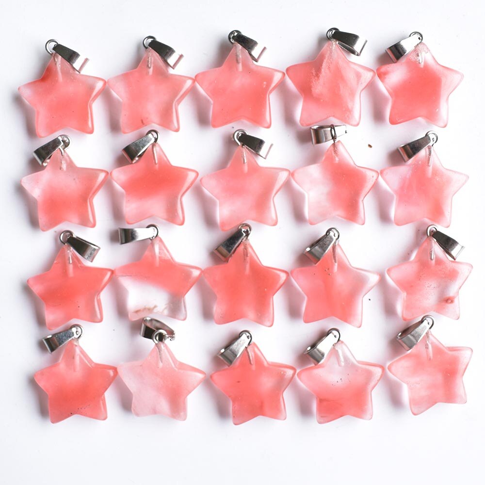 Verschiedene naturstein mixed star charms anhänger für DIY schmuck machen 24 teile/los freies: Watermelon red