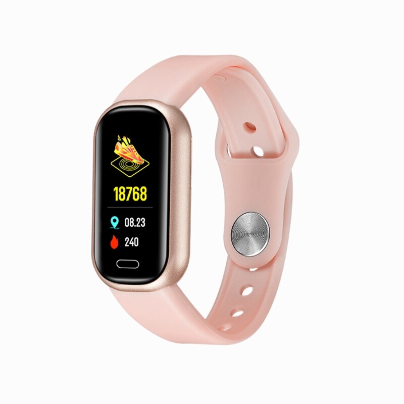 Die  y16- neuesten smarten sportuhren mit wettervorhersage, schlafüberwachung, temperaturüberwachung, fitness-tracker, blutdruckmessung und touchscreen.: Rosa