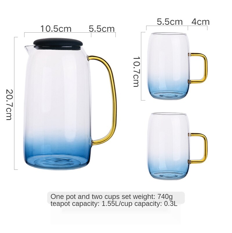 Water Jug Glass Water Pitcher Home Use Kettle Tea Pot Glass Water Jug With Handle for Boiling Cold Drink Ware Glass Pitcher