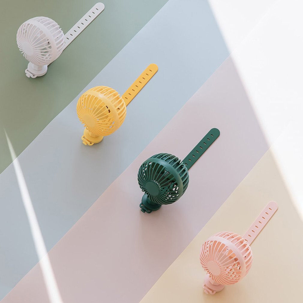 F36 Stroller Bike Fan Mini Portable USB Rechargeable Clip Fan 360 Degree Rotating Outdoor Wrist Fan With Strap With Fragrance