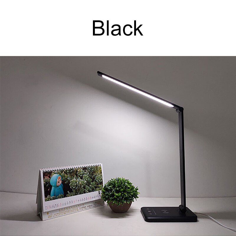 Led Desk Lamps USB Eye-Protection Table Lamp 5 Dimable Level Touch Night Light For Bedroom Bedside Reading lampara escritorio: black / 2000mah