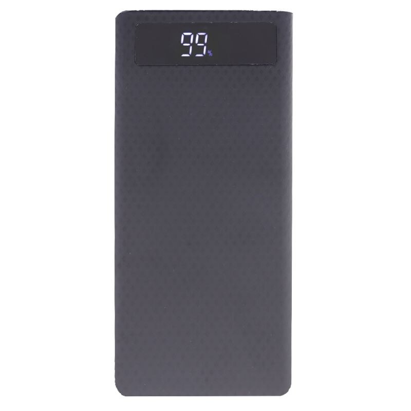 Dual USB LED Light 8x 18650 Battery DIY Power Bank Box Holder For Mobile Phone: Black