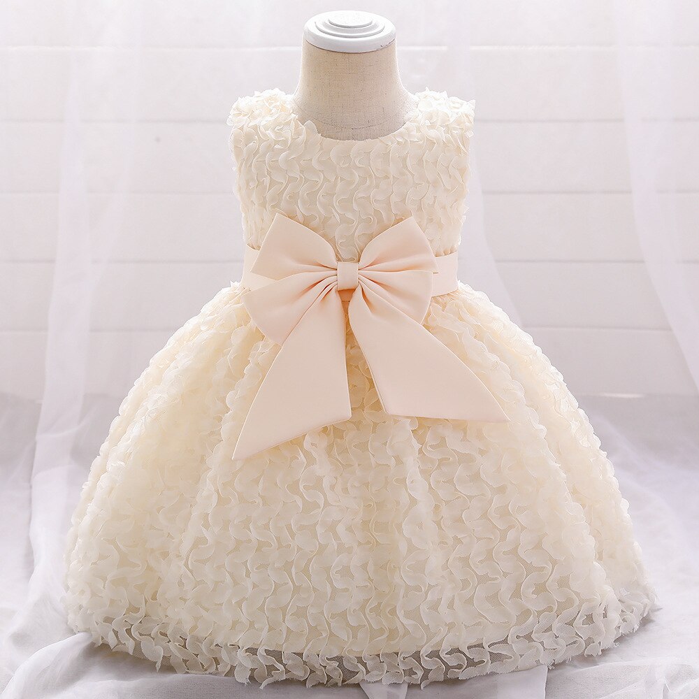 Vestido de baile verde para niña, bata de bautizo para bebé, vestido de primer cumpleaños, ropa para niña pequeña: L1979XZ-Champagne