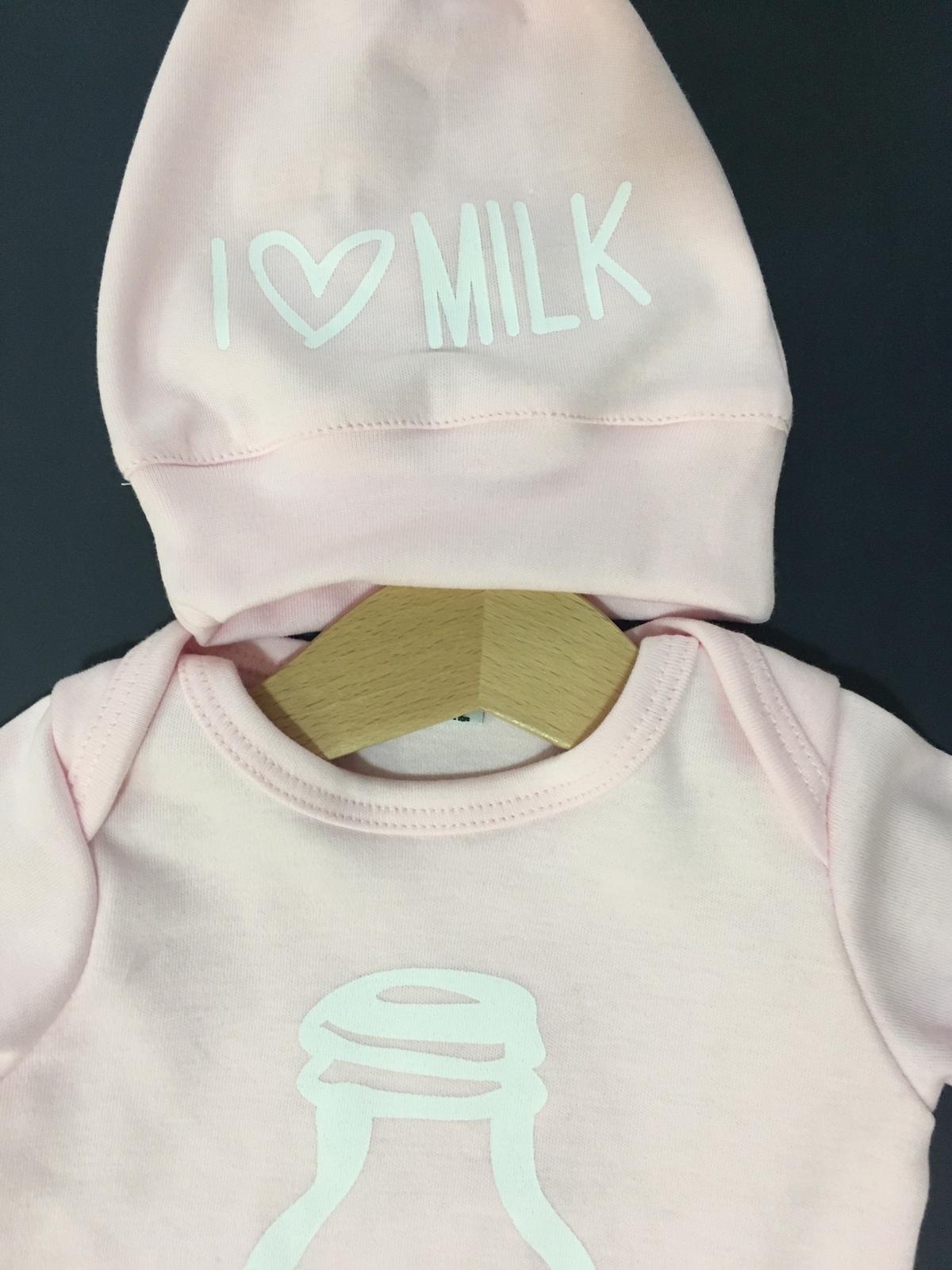 Zibin beanie jakkesæt jeg elsker mælk trykt piger baby