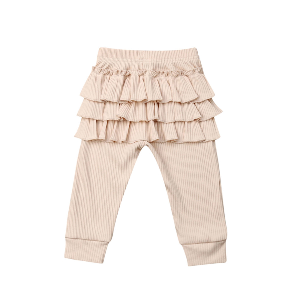 0-3 år flicka volang leggings byxor småbarn fritidsskola långbyxor kläder: C / 3t