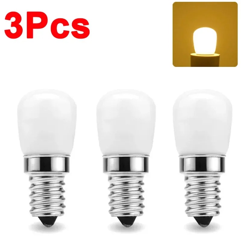 LED Refrigerator Lamp E12 Light Bulb 220V LED Refrigerator Lamp Screw Bulb for Refrigerator Display Cabinet Home Lighting: Beige