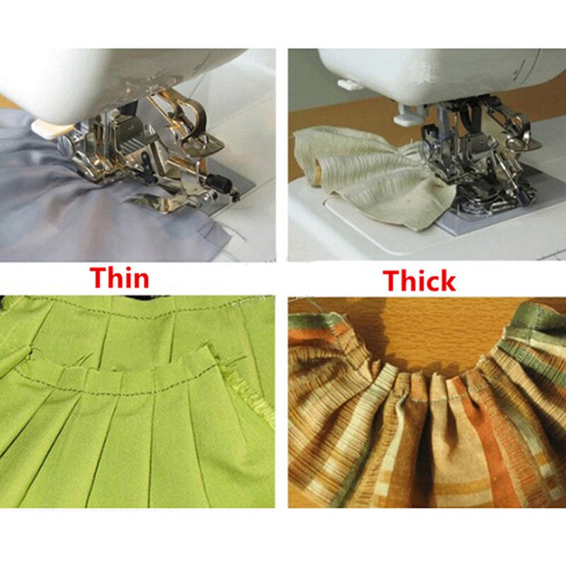 Sewing Machine Presser Foot Fit ALL Low Shank Singer Brother Sewing Machine Pleating Presser Foot Thick Material Accessories