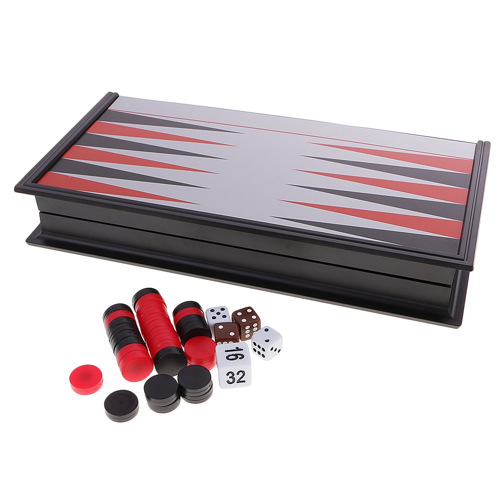 Backgammon Opvouwbare Magnetische Schaakbord Dammen Schaken Klassieke Game Board Diy Party Fun