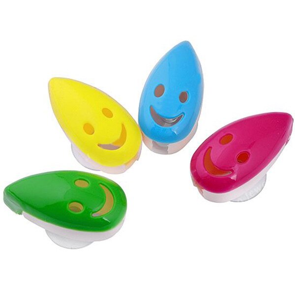 Lovely Smiley Face Toothbrush Holder Stand Mount Strong Suction Cup Home Bathroom Accessories 4pcs