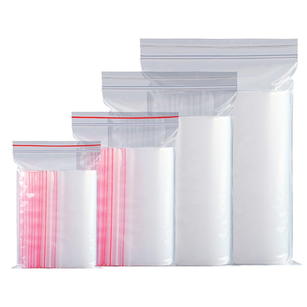 Transparent PE Plastic Food Packaging Bag Self-sealing Bag Sealed Bag Complete Size Resealable Self-adhesive Bags